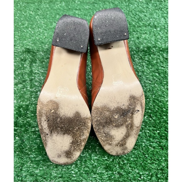 Vintage 1930\'s SZ 4 Women Erik Edwards Brown Leather Oxford Shoes Heels Scuffed main image 8